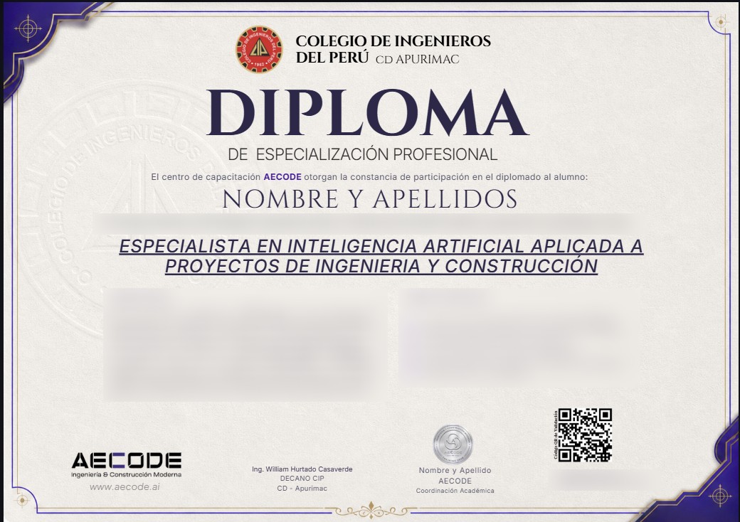 Modelo referencial: Diploma Oficial de Especialización en IA para Ingeniería y Construcción